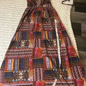 Boho long Patchwork Maxi Dress sz small